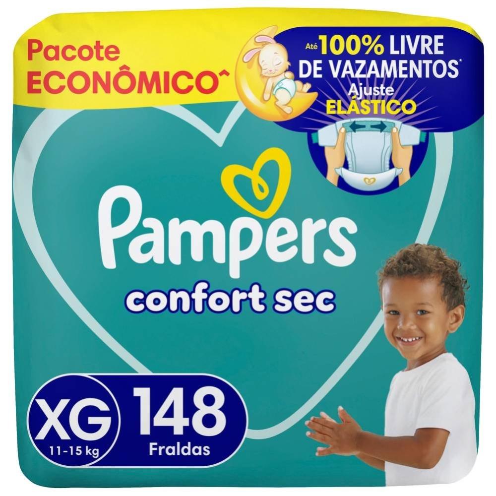 Fralda Pampers Confort Sec Tamanho Xg 148 Unidades - 1