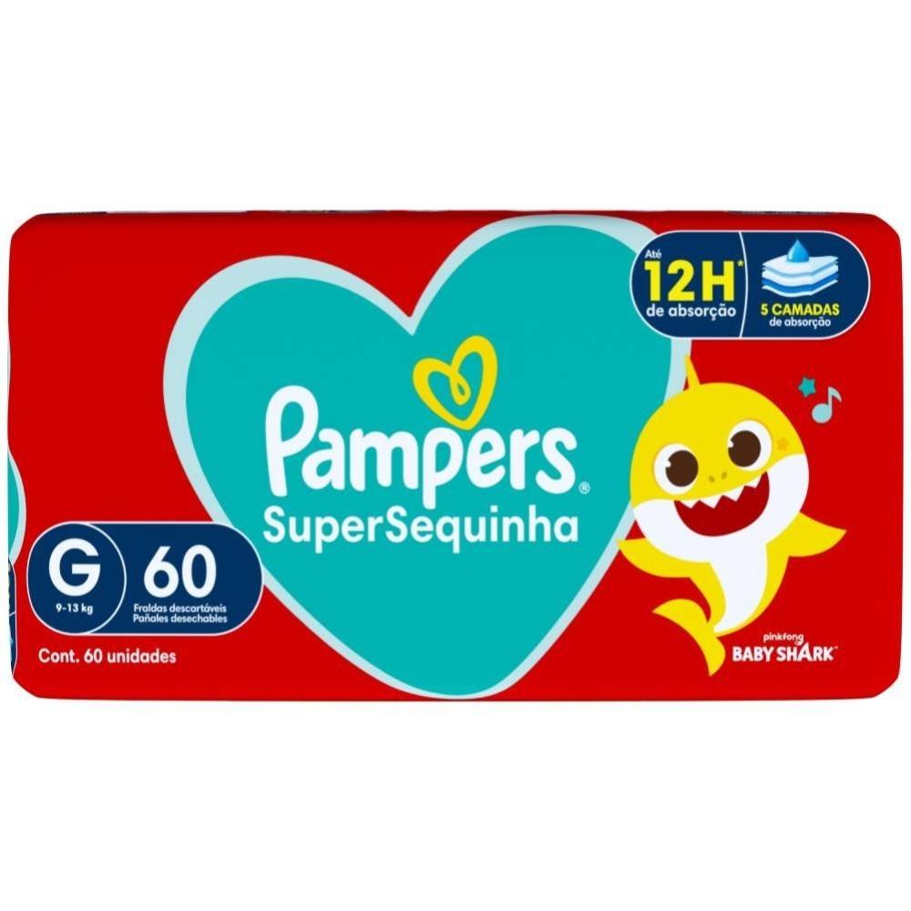 Fralda Pampers Supersequinha G Com 60 Unidades - 1