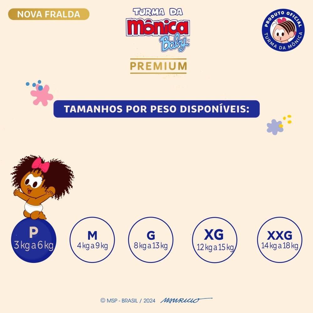 Fralda Turma Mônica Baby Premium Tamanho P Com 44 Unidades - 4