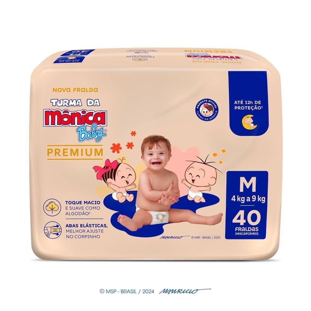 Fralda Turma Mônica Baby Premium Tamanho M Com 40 Unidades - 2