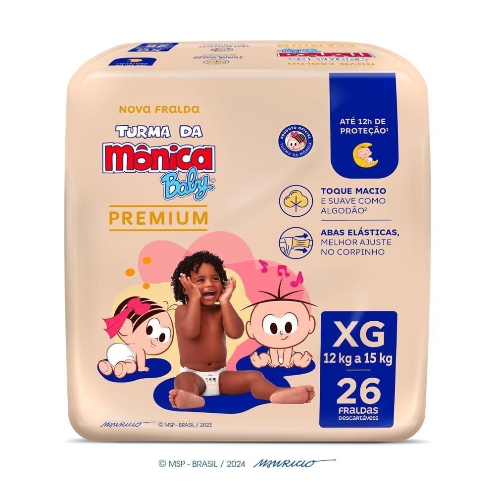 Fralda Turma Mônica Baby Premium Tamanho Xg Com 26 Unidades - 2