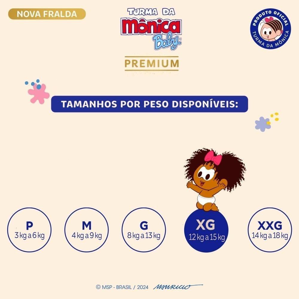 Fralda Turma Mônica Baby Premium Tamanho Xg Com 26 Unidades - 4