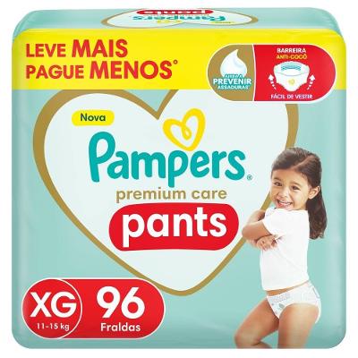 Fralda Pampers Premium Care Pants Tamanho Xg 96 Unidades