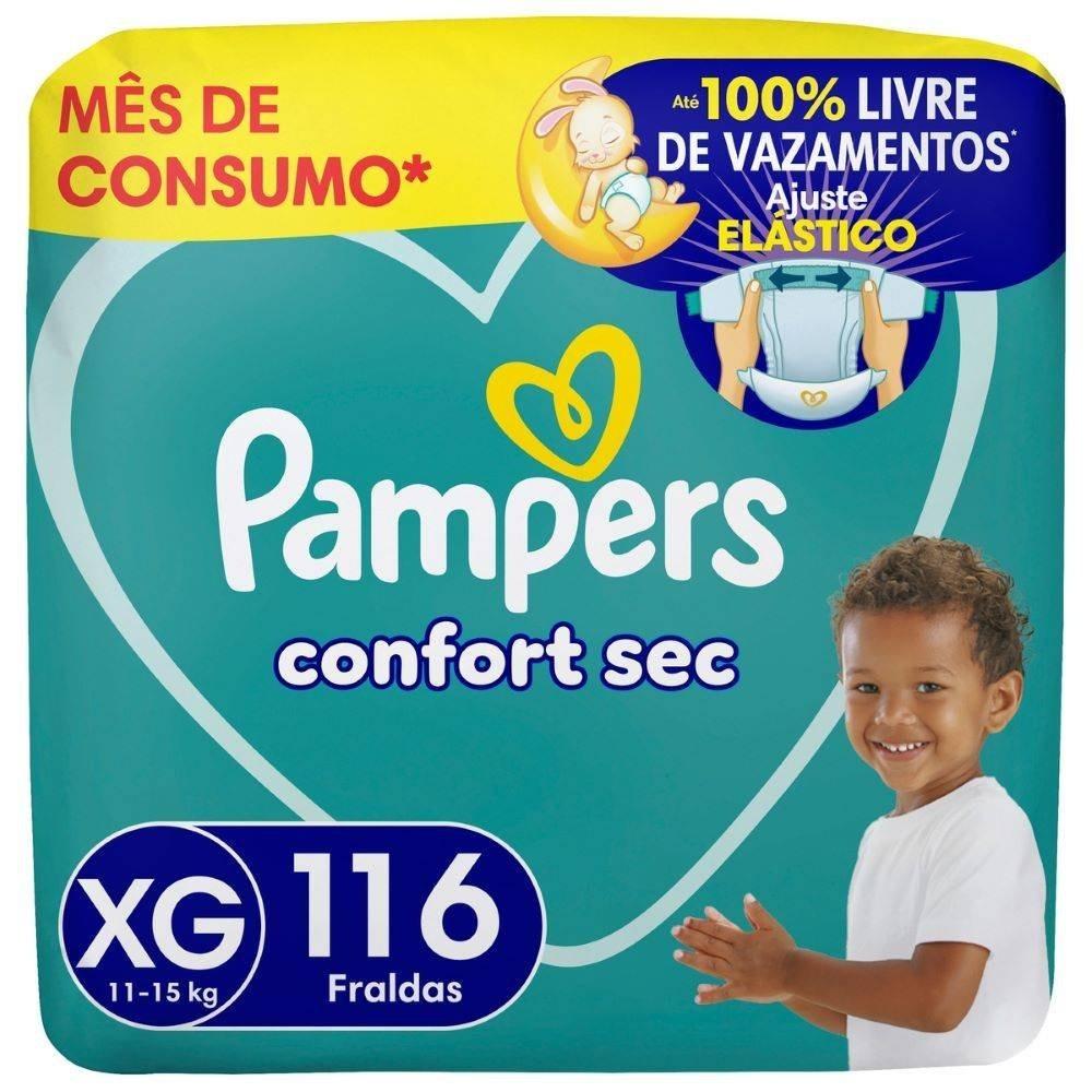 Fralda Pampers Confort Sec Tamanho Xg 116 Unidades - 1