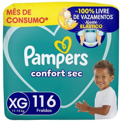 Fralda Pampers Confort Sec Tamanho Xg 116 Unidades