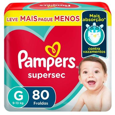 Fralda Pampers Supersec Jumbo G Com 80 Unidades