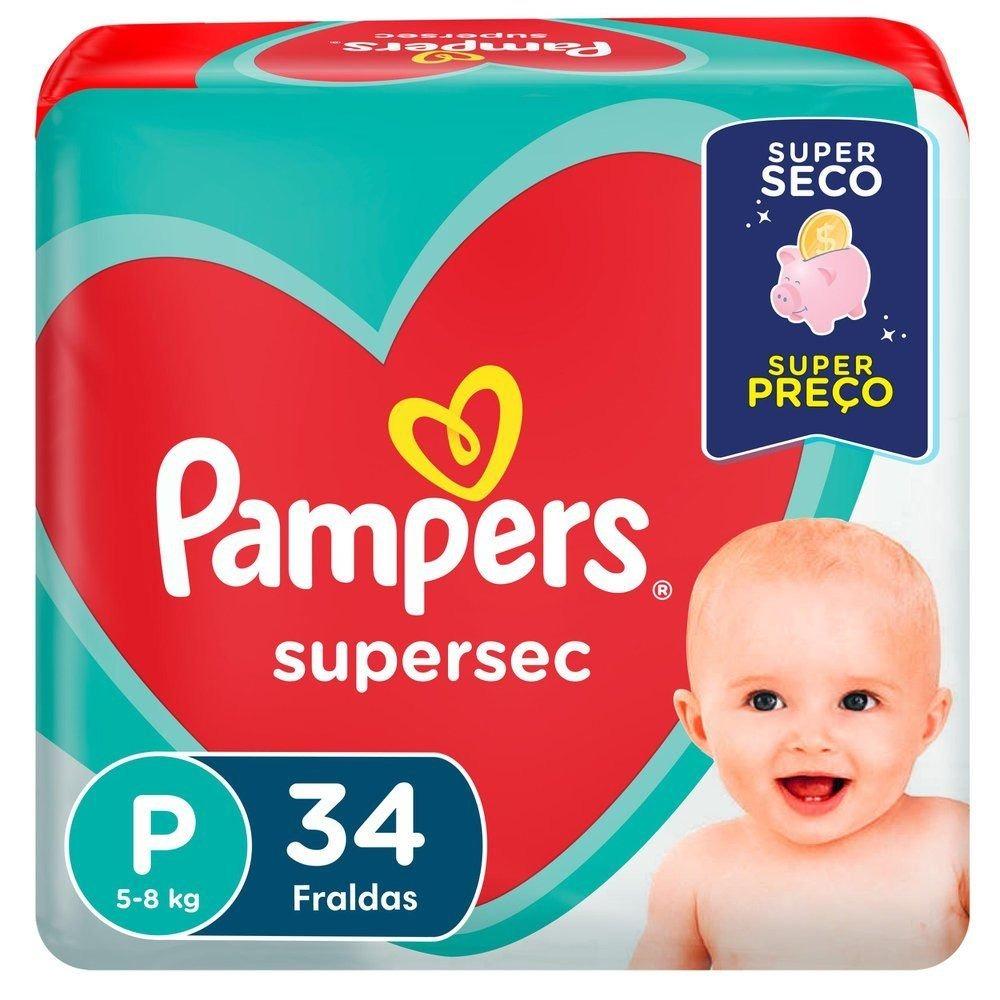 Fralda Pampers Supersec Pacotão P Com 34 Unidades - 1