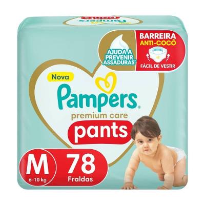 Fralda Pampers Pants Premium Care M Com 78 Unidades