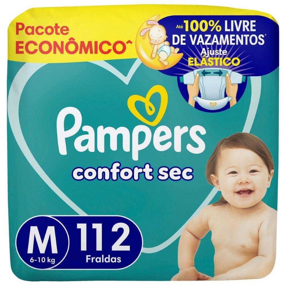 Fralda Pampers Confort Sec Tamanho M 112 Unidades - 1