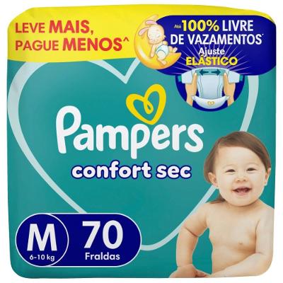 Fralda Pampers Confort Sec Bag M 70 Unidades