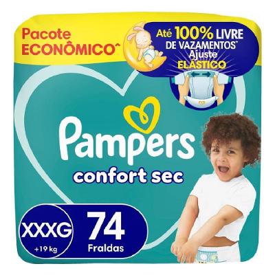 Fralda Pampers Confort Sec Tamanho Xxxg 74 Unidades