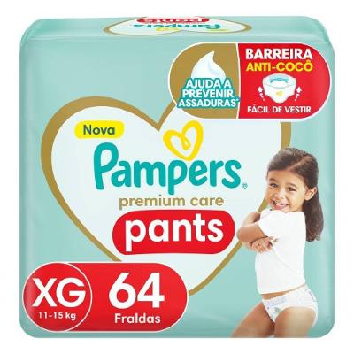 Fralda Pampers Pants Premium Care Xg Com 64 Unidades
