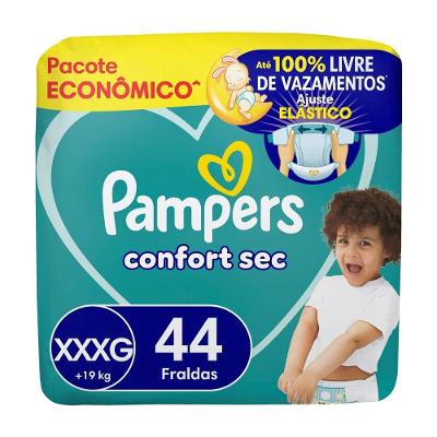 Fralda Pampers Confort Sec Bag Xxxg 44 Unidades