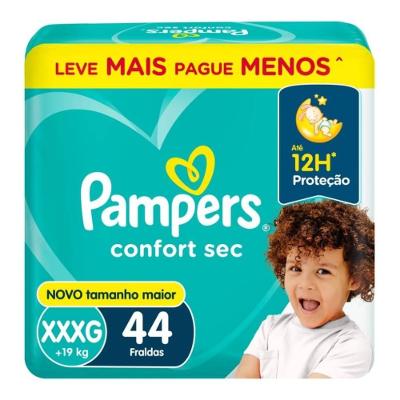 Fralda Pampers Confort Sec Bag Xxxg Com 44 Unidades