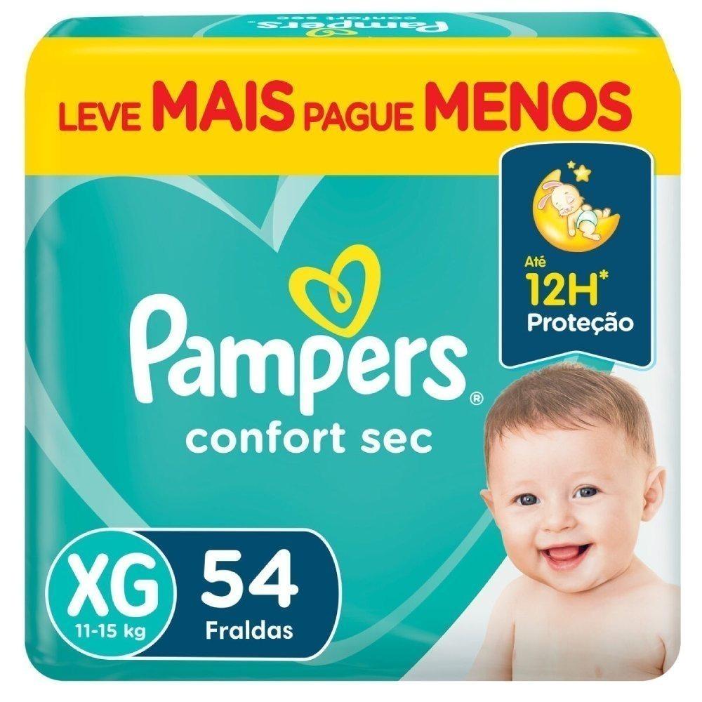 Fralda Pampers Confort Sec Bag Xg Com 54 Unidades - 1