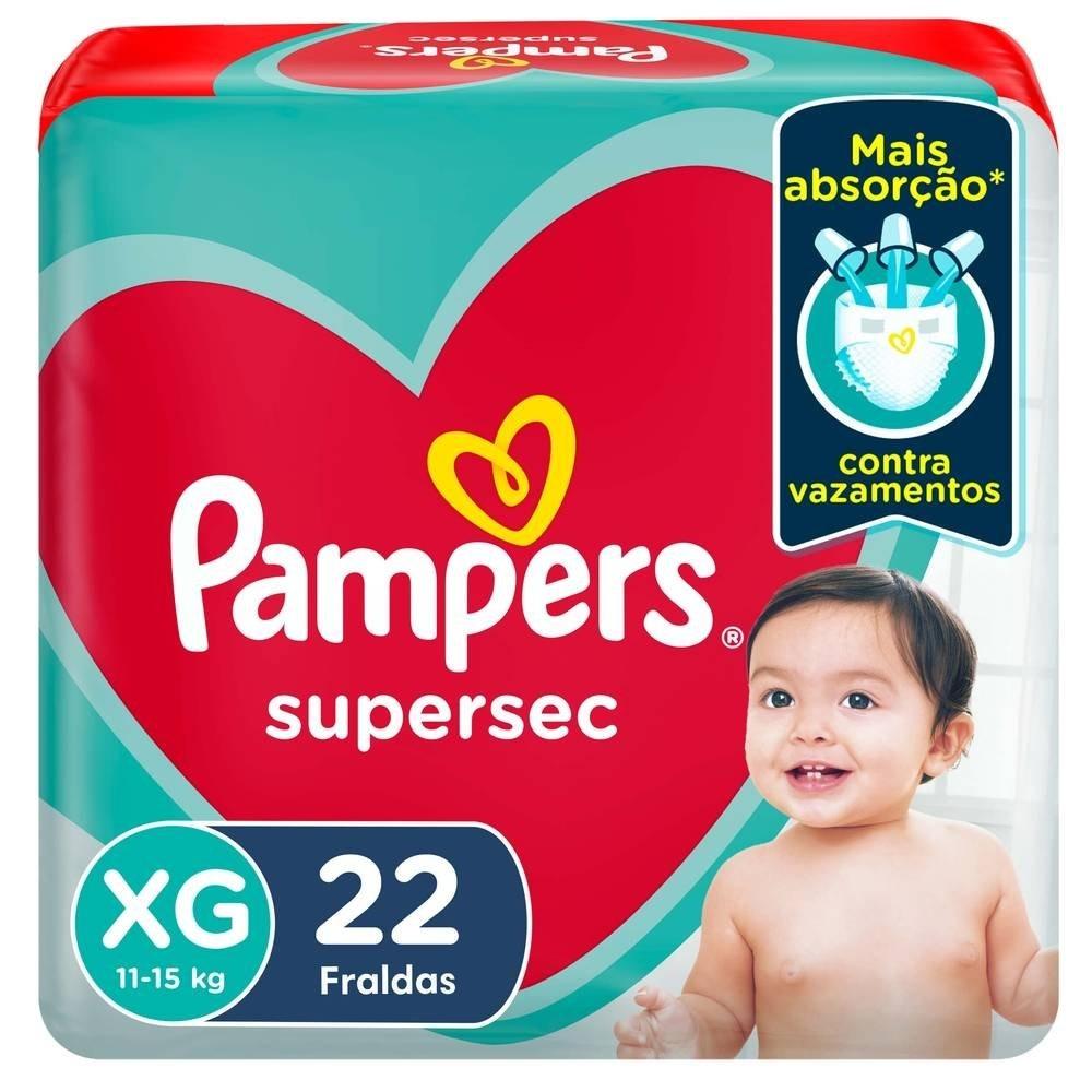Fralda Pampers Supersec Pacotão Xg Com 22 Unidades - 1