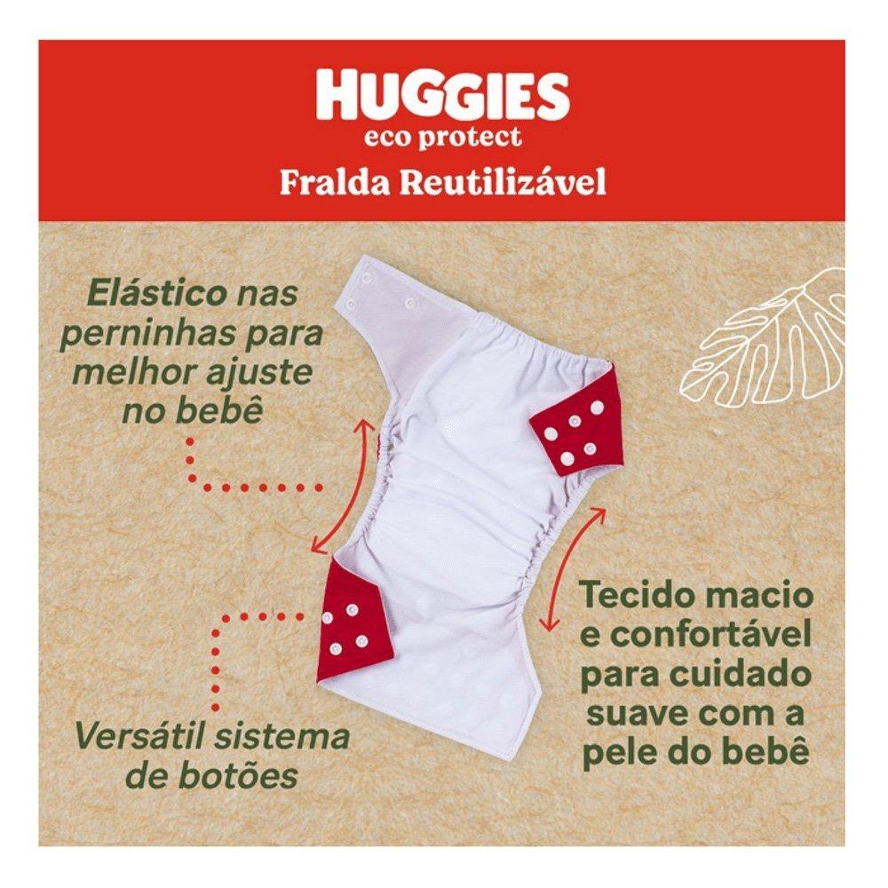 Kit Reutilizável 1 Fralda + 2 Absorventes Huggies Eco Protect Vermelho - 4