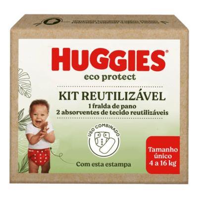 Kit Reutilizável 1 Fralda + 2 Absorventes Huggies Eco Protect Vermelho