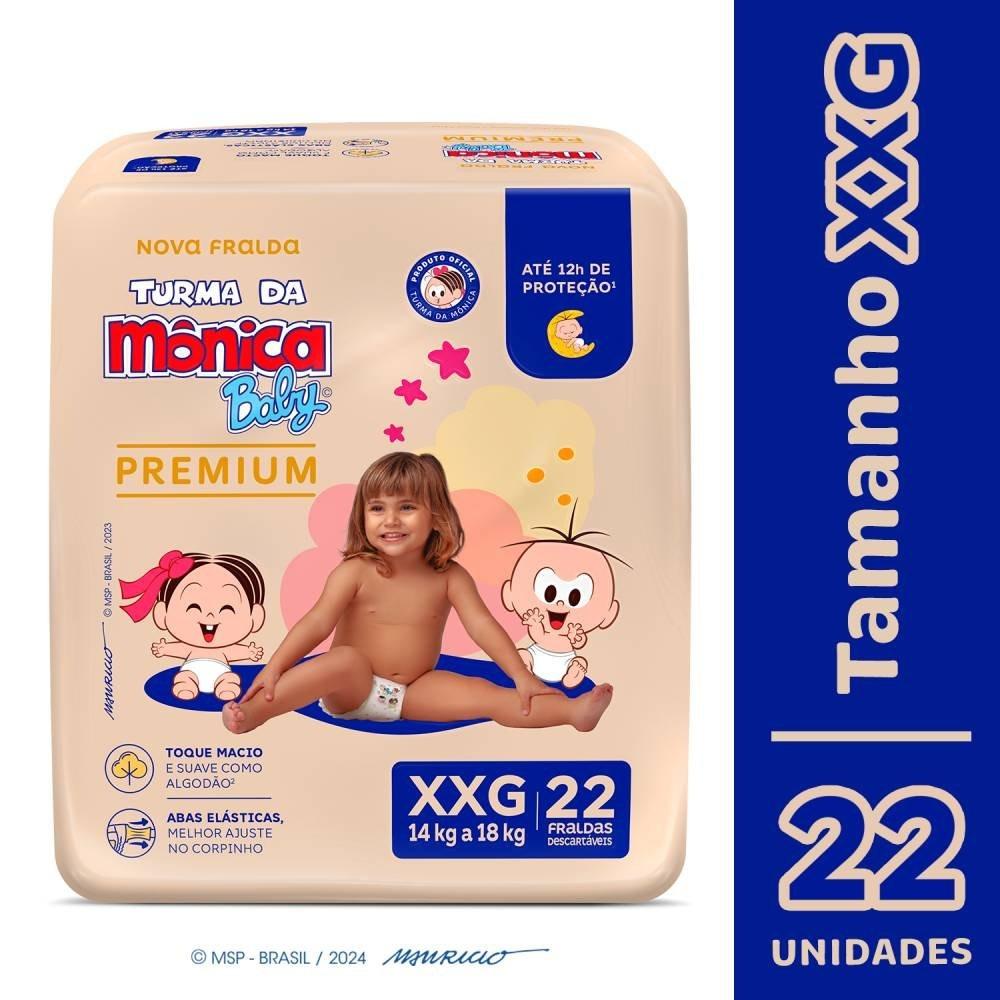 Fralda Turma Mônica Baby Premium Tamanho Xxg Com 22 Unidades - 1