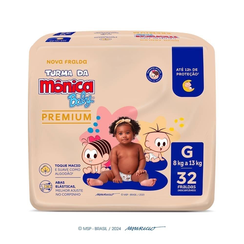 Fralda Turma Mônica Baby Premium Tamanho G Com 32 Unidades - 2