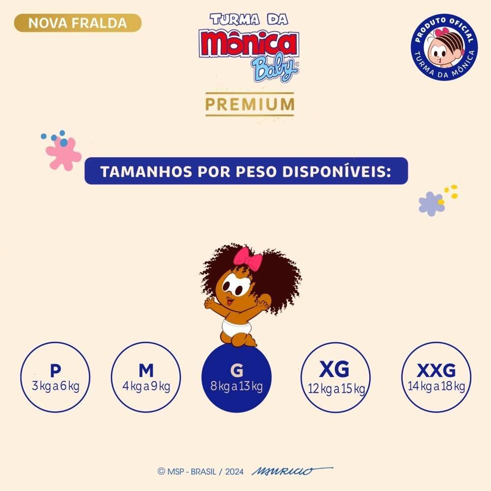 Fralda Turma Mônica Baby Premium Tamanho G Com 32 Unidades - 4