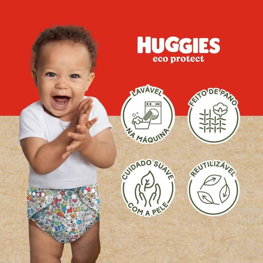 Kit Reutilizável 1 Fralda + 2 Absorventes Huggies Eco Protect Listrado - 3
