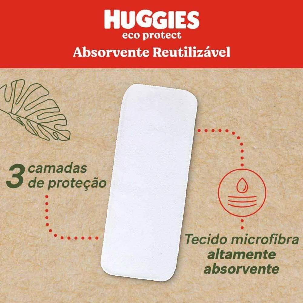 Kit Reutilizável 1 Fralda + 2 Absorventes Huggies Eco Protect Listrado - 5