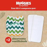 Kit Reutilizável 1 Fralda + 2 Absorventes Huggies Eco Protect Listrado - 2