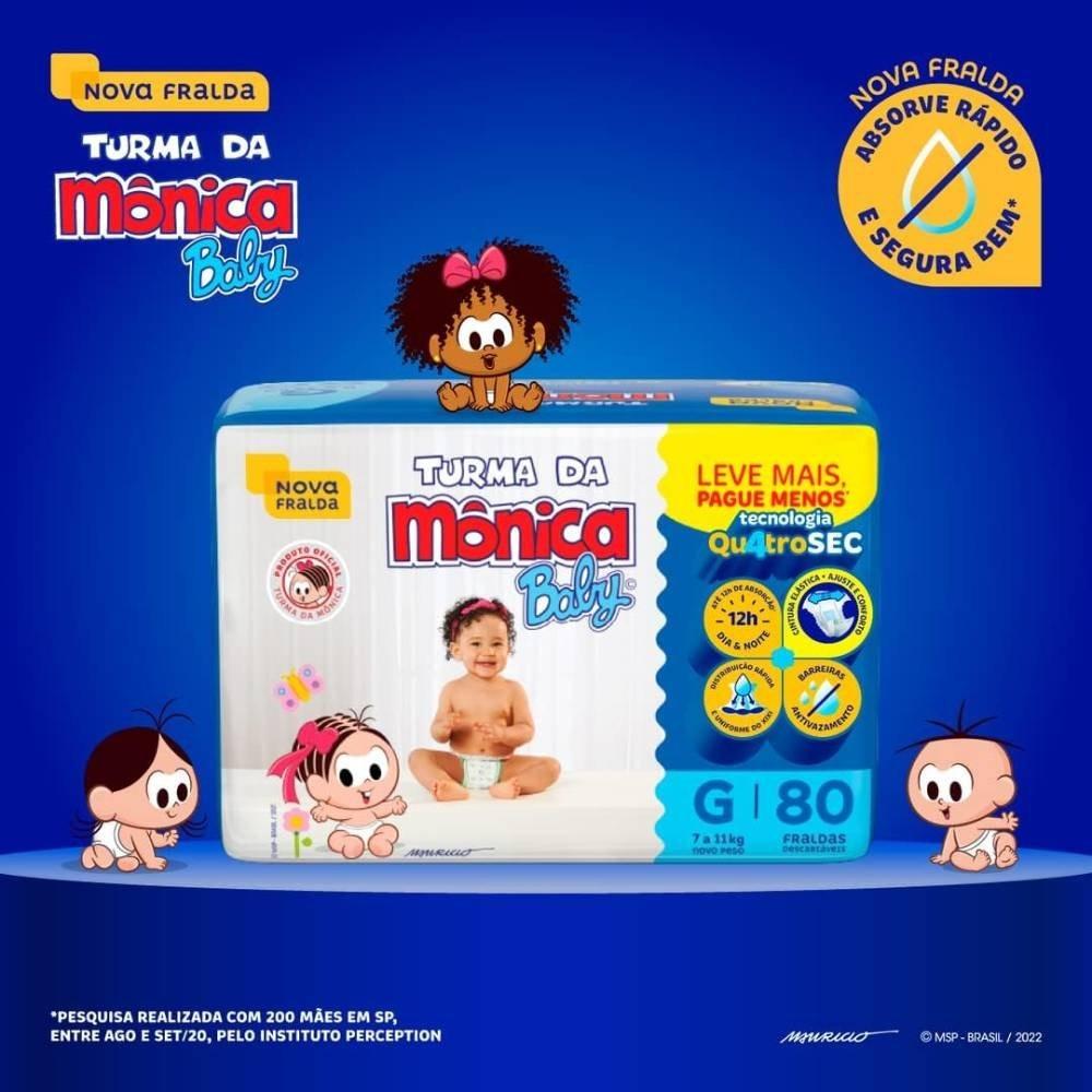 Fralda Turma Mônica Baby Giga G 80 Unidades - 2