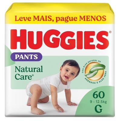 Fralda Huggies Pants Premium Natural Care G Com 60 Unidades