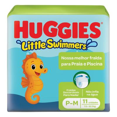 Fralda Descartável Para Praia E Piscina Huggies Little Swimmers P/m Com 11 Unidades
