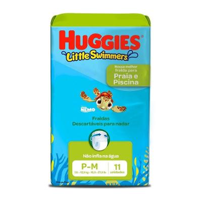 Fralda Descartável Para Praia E Piscina Huggies Little Swimmers P/m Com 11 Unidades