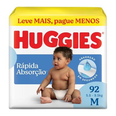Fralda Huggies Tripla Proteção Hiper M Com 92 Unidades