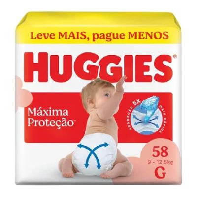 Fralda Huggies Máxima Proteção Hiper G Com 58 Unidades