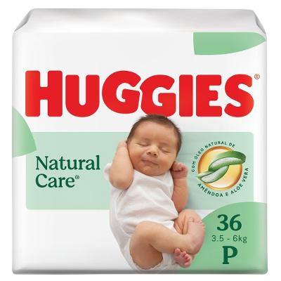 Fralda Huggies Descartável Premium Natural Care P Com 36 Unidades