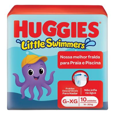 Fralda Descartável Para Praia E Piscina Huggies Little Swimmers G/xg Com 10 Unidades