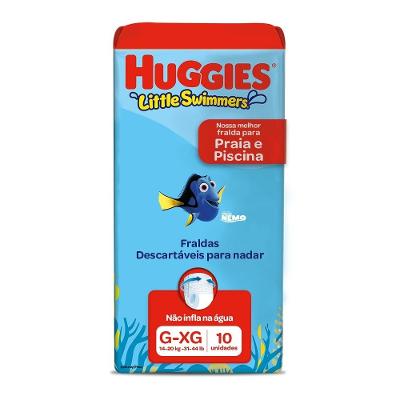 Fralda Descartável Para Praia E Piscina Huggies Little Swimmers G/xg Com 10 Unidades