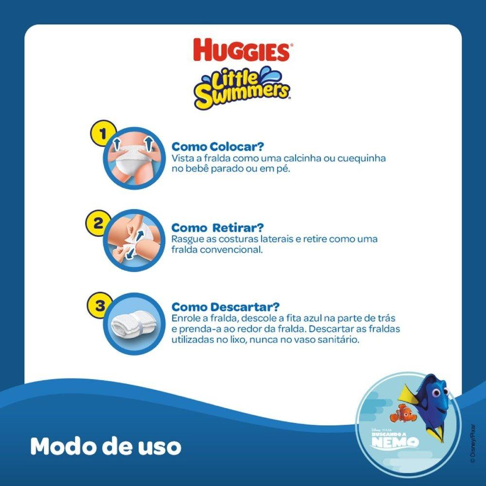 Fralda Descartável Para Praia E Piscina Huggies Little Swimmers P 12 Unidades - 3