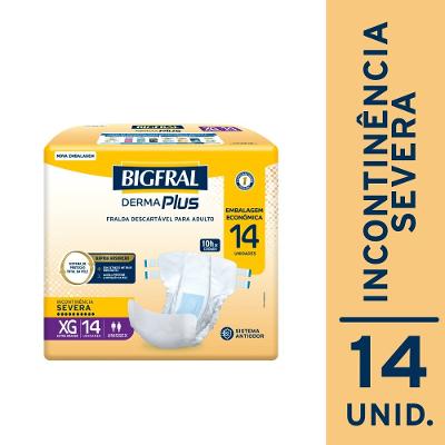 Fralda Adulto Bigfral Dermaplus Xg 14 Unidades