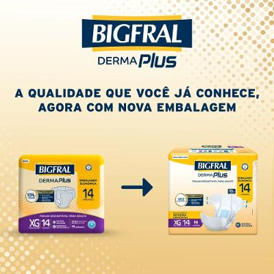 Fralda Adulto Bigfral Dermaplus Xg 14 Unidades