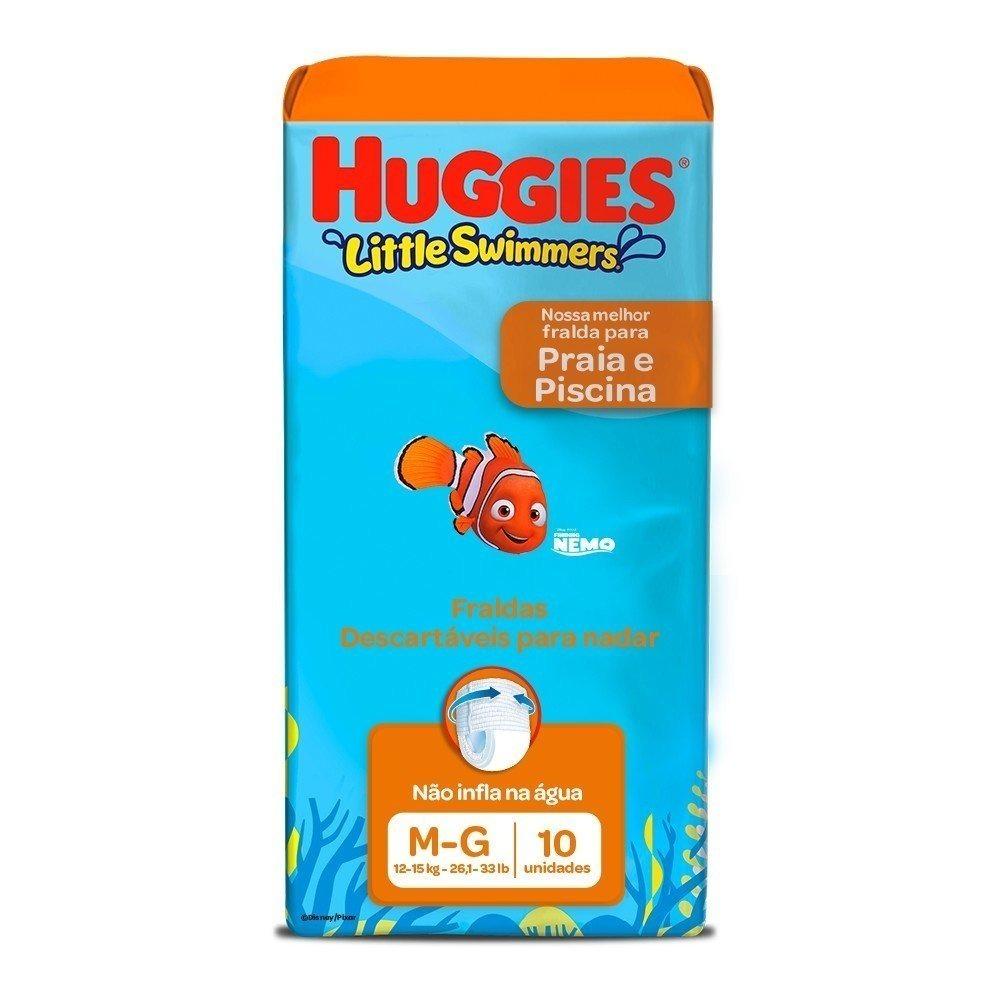 Fralda Descartável Para Praia E Piscina Huggies Little Swimmers M/g Com 10 Unidades - 1
