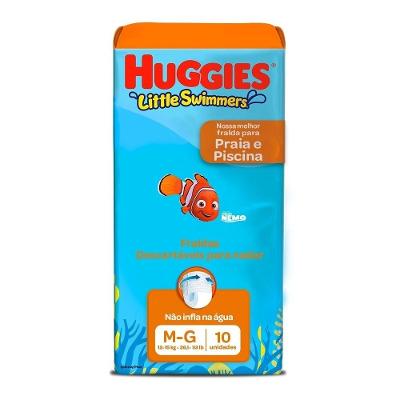 Fralda Descartável Para Praia E Piscina Huggies Little Swimmers M/g Com 10 Unidades