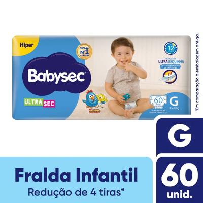 Fralda Babysec Ultra Sec Galinha Pintadinha G Com 60 Unidades