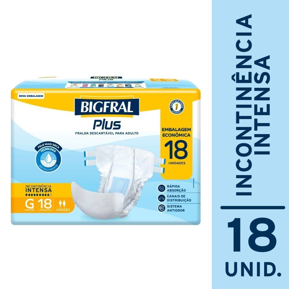 Fralda Adulto Bigfral Regular Plus Econônica G 18 Unidades - 1