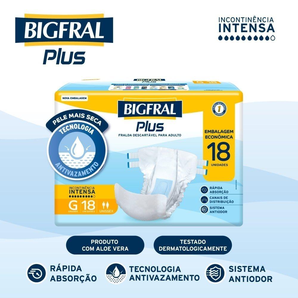 Fralda Adulto Bigfral Regular Plus Econônica G 18 Unidades - 3