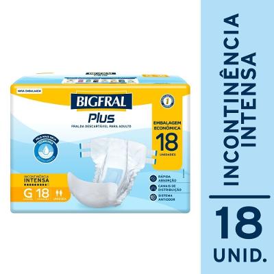 Fralda Adulto Bigfral Regular Plus Econônica G 18 Unidades