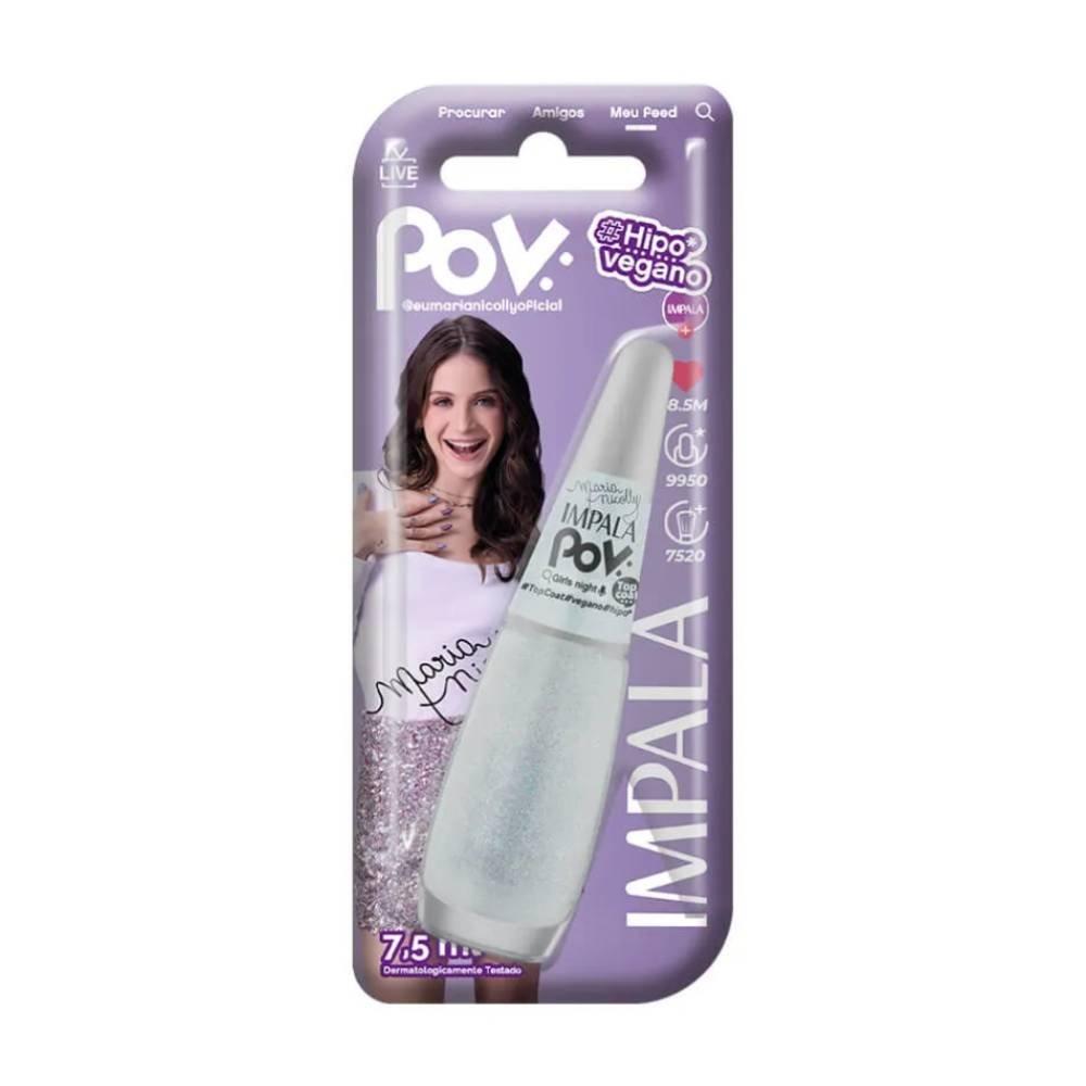 Esmalte Top Coat Impala Maria Nicolly Pov Glitter Girls Night 7,5ml - 2