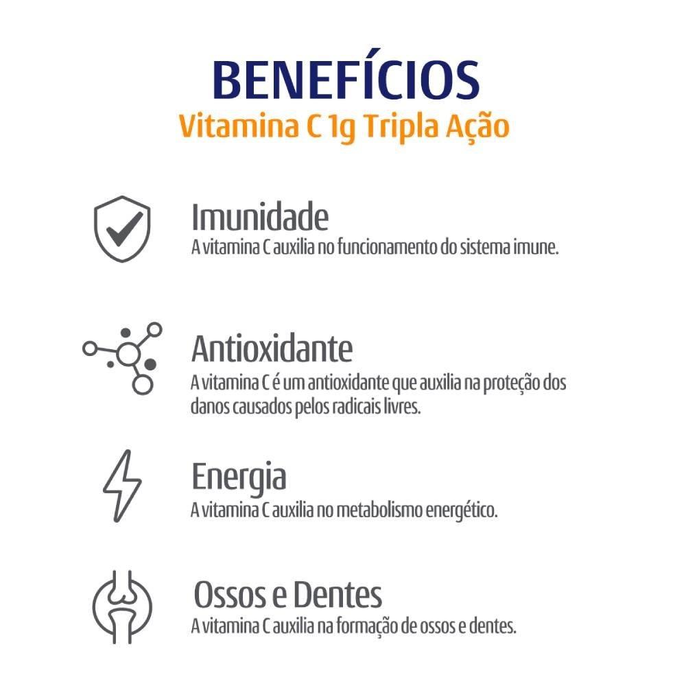 Vitamina C 1g Tripla Acao Panvel Vita 10 Comprimidos Efervescentes - 4