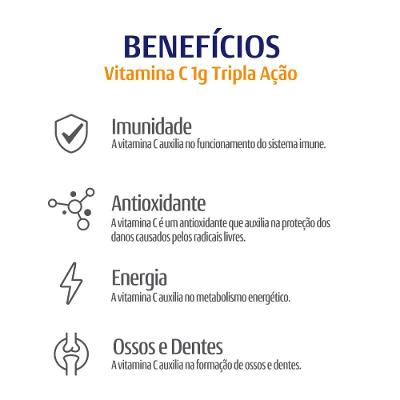 Vitamina C 1g Tripla Acao Panvel Vita 10 Comprimidos Efervescentes
