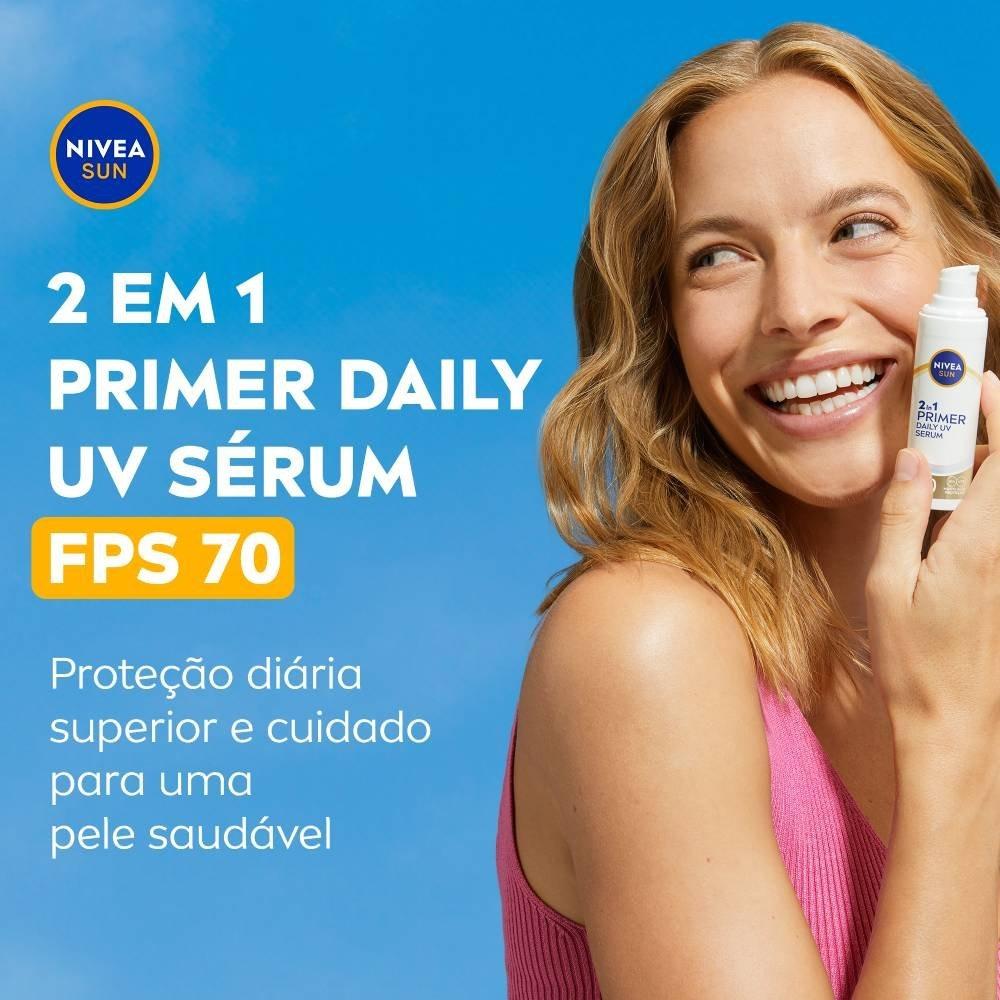 Protetor Solar Facial Nivea Sun 2 Em 1 Primer Daily Uv Sérum Fps70 30ml - 4